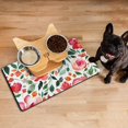thumbnail image 3 of Colorful Extra Large Floral Dog Bowl Mat - Floral Print Pet Food Mat with Wildflower and Butterfly Illustration, 3 of 5