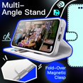 thumbnail image 4 of JETech Wallet Case for Samsung Galaxy S24+ / S24 Plus 5G, Shockproof PU Leather Magnetic Flip Cover with Card Holder, Stand Feature and Full Camera Protection (White), 4 of 6
