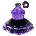 thumbnail image 4 of Miutii Kids Girls Sequin Ballet Tutu Leotard Dress with Hair Tie Ballerina Modern Jazz Dance Performance Costume Purple 16, 4 of 6