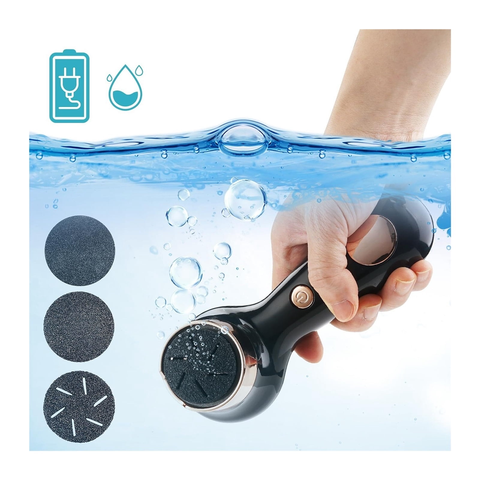 Electric Callus Remover for Feet with Vacuum, Premium Portable Pedicure Tools Rechargeable Waterproof 2 Speed Foot File Scrubber Callus Remover Tool Foot Care kit(Black)