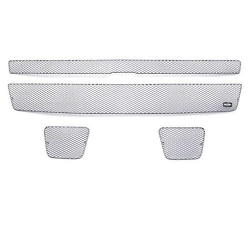 GrillCraft C1507-08S MX Series Silver Upper 2pc & Lower 2pc Mesh Grill Grille Insert for Chevy Avalanche Tahoe Suburban