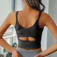thumbnail image 5 of idosla Womens Crop Tank Tops with Built in Bras Breathable Wrap Ruched Athletic Workout Yoga Sleeveless Tops (Black, M), 5 of 6