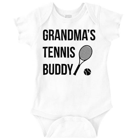 

Grandma s Tennis Buddy Athletic Romper Boys or Girls Infant Baby Brisco Brands 6M