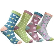 Thought - Women's Blissfully Soft Bamboo Socks Box - 4 Pairs in Decorative Giftbox (Garden Party Pack)
