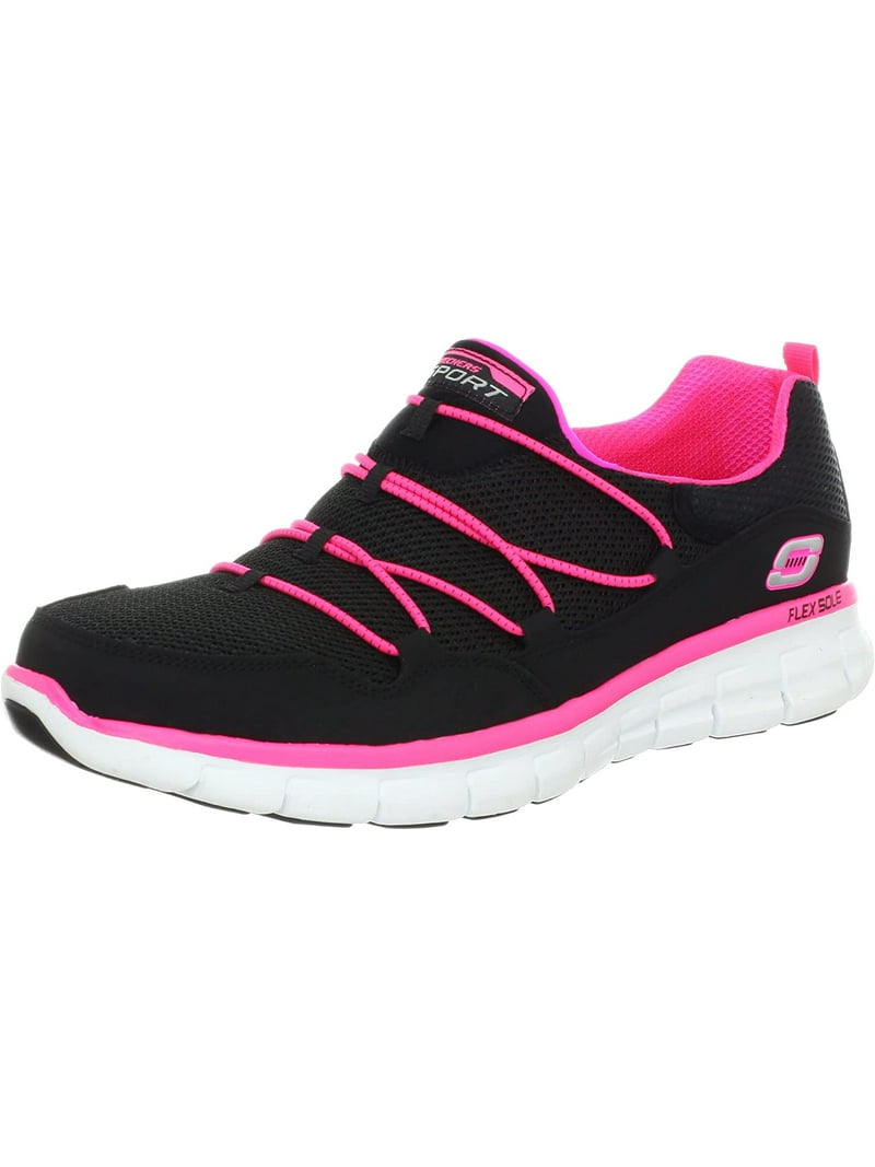 Skechers Sport Women's Loving Life Fashion Sneaker, Black/Hot Pink, 7 US - Walmart.com