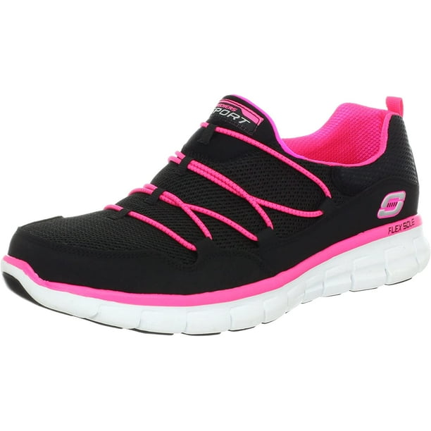 buik universiteitsstudent hoogtepunt Skechers Sport Women's Loving Life Memory Foam Fashion Sneaker, Black/Hot  Pink, 7 M US - Walmart.com