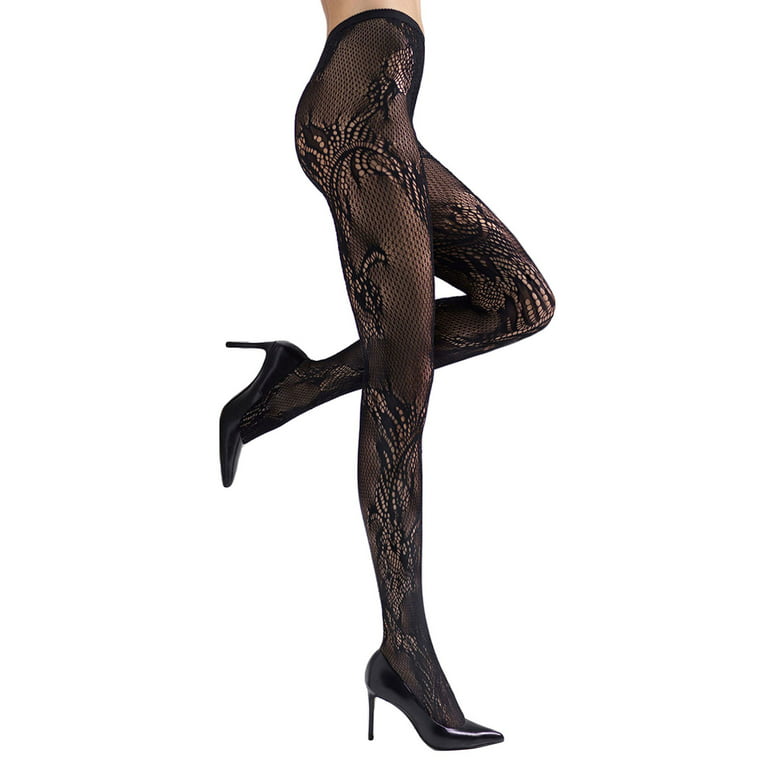 feather lace net tights 