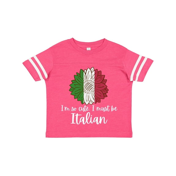 Inktastic I'm So Cute, I Must Be Italian Sunflower Italy Flag Boys or Girls Toddler T-Shirt