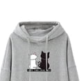 thumbnail image 3 of Sudadera con capucha de mujer Sunnimix estampado de gato Gris Talla S, 3 of 4