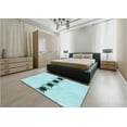 thumbnail image 5 of Ahgly Company Machine Washable Indoor Rectangle Transitional Electric Blue Area Rugs, 3' x 5', 5 of 7