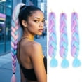 thumbnail image 2 of XmhyTop 3 Packs 24 Inch Colorful Braiding Hair Extensions, Ombre Synthetic High-Temperature Resistant Jumbo Braid for Women’s Crochet Braids, MIX-A, 2 of 4