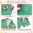 thumbnail image 4 of FORMRS Kids Short Sleeve Top and Pants Pajama Set Unisex Satin 2-Piece Sleepwear, Sizes 5-6Y, Green American Footballs, 4 of 8