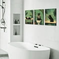 thumbnail image 4 of Funny Black Cat Bathroom Canvas Wall Art Vintage Cat Wash its paws Reading Newspaper Posters Prints Modern Green bathroom Decor pictures Painting for Bathroom Toilet Artwork Decorations, 4 of 6