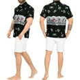 thumbnail image 4 of HAPPY BAY Men's Hawaiian Shirts Short Sleeve Button Down Shirt Mens Holiday Shirts Summer Beach Casual Aloha Tropical Shirts for Men Funny M Cross Skull, Black, 4 of 5