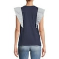 thumbnail image 3 of Time and Tru Women's Flutter Sleeve Tank Top, 3 of 5