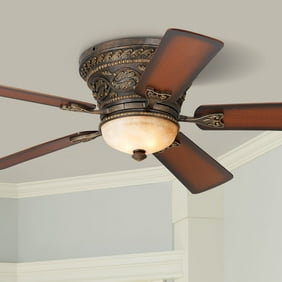 56 Casa Vieja Vintage Ceiling Fan With Light Led Dimmable Remote Bronze Gold Shaded Teak Blades For Living Room Kitchen Bedroom