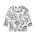 thumbnail image 4 of GaThRRgYP Girls Long-Sleeve Top,Children's Graffiti Printed Sleeve Round Neck Children's Top Hoodie White#3 3 Years, 4 of 5