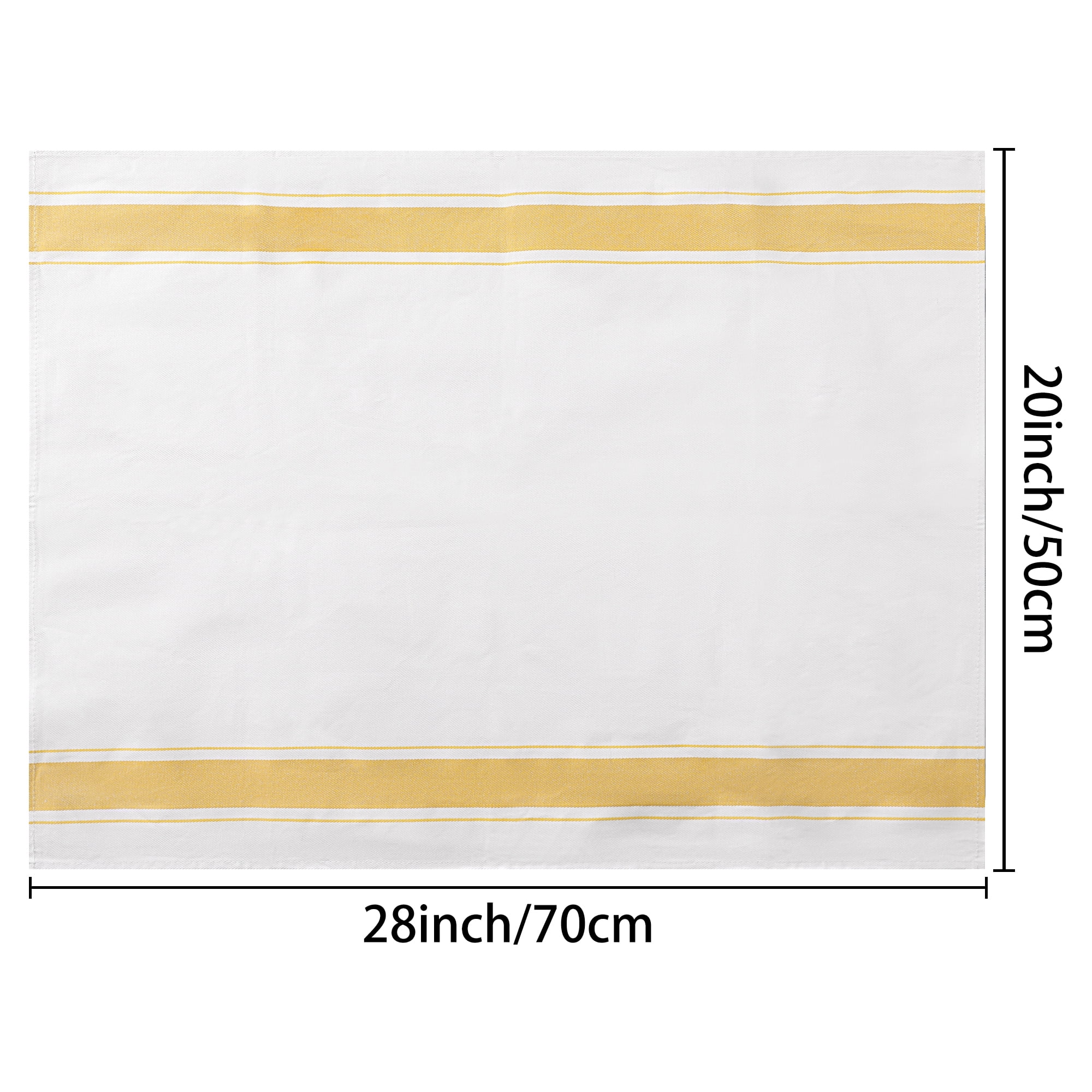 Unique Bargains Cotton Dish Clean Towels Kitchen Dishcloth Set Yellow/Brown 20" x 28" - 4 pack