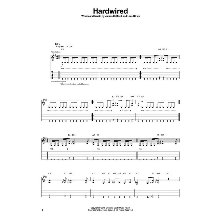 Hal Leonard Metallica – HardwiredTo Self-Destruct-Guitar Recorded  Versions -Tab 