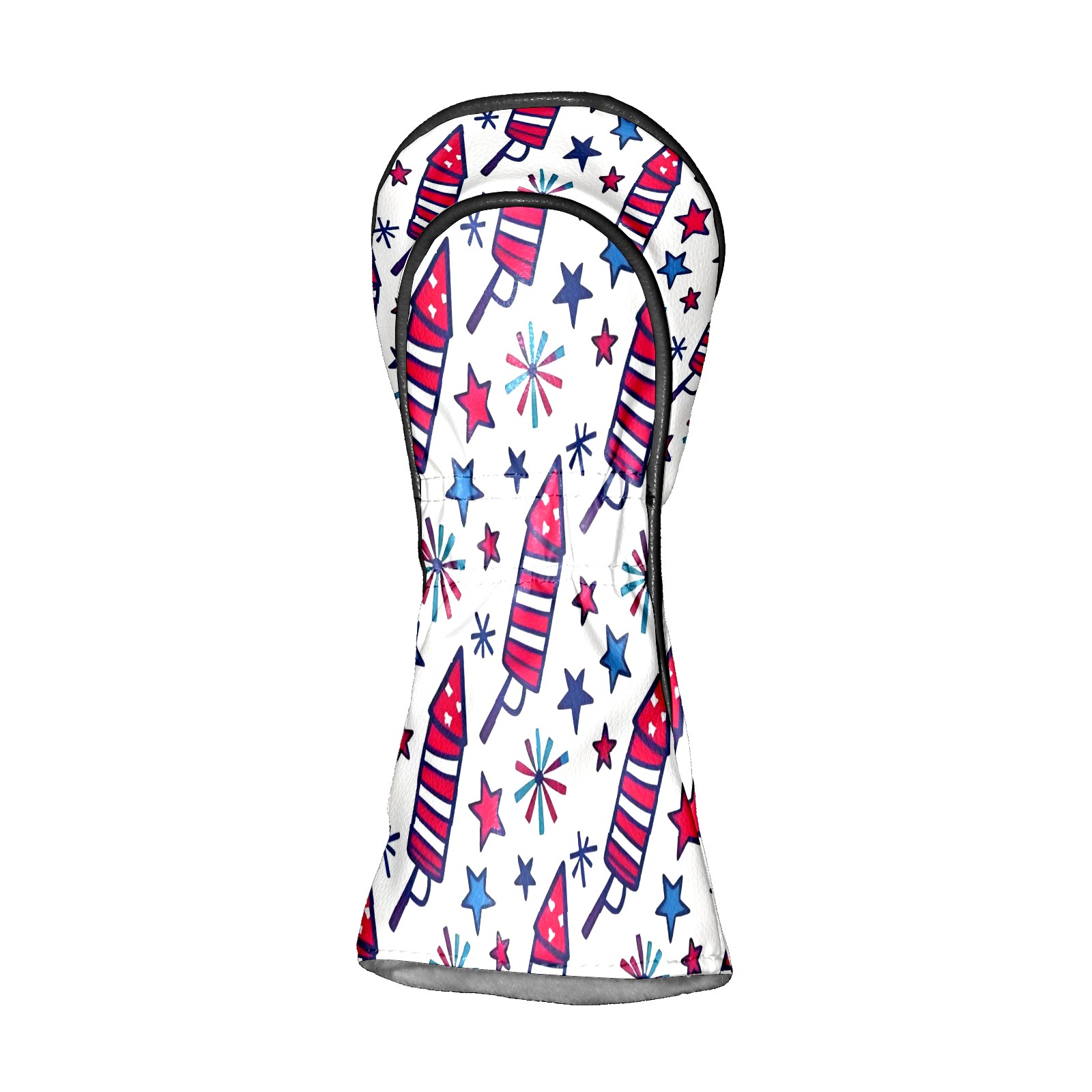 Golf Club Covers, RedBlue FireworkRocket Premium PU Leather Driver Hybrid Putter Head Covers with Velvet Lining, Waterproof Golf Gifts for Men Women