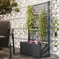 thumbnail image 2 of Outsunny Outdoor Planter Box with Trellis, Wicker Garden Box, Dark Grey, 2 of 10
