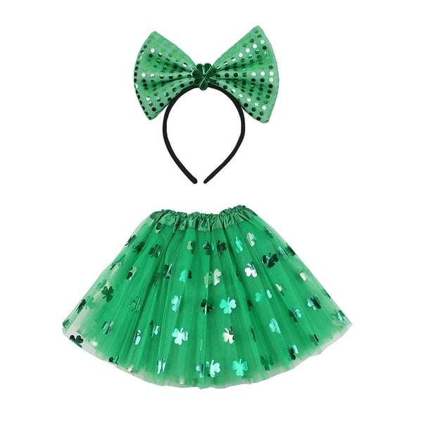 St Patrick's Day Shamrock Tutus para mujer Clover Falda y diadema, disfraz de baile Zhivalor BST3005369-2