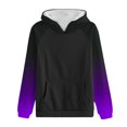 thumbnail image 4 of Bowake Vêtements d'Automne pour Femmes à Manches Longues Dégradé Chandails en Molleton Décontractés Légers Raglan avec Poche, 4 of 5