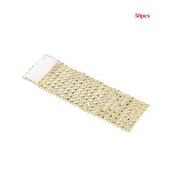 50Pcs/Lot Gold Silver Napkin Chairs Buckles Wedding Event Decoration Crafts Rhinestone Bows Holder Handmade Party Supplies gold