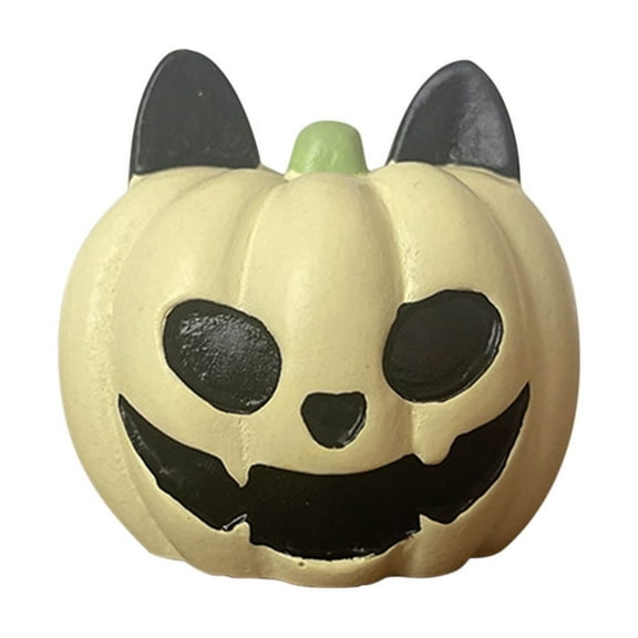 Konghyp Halloween Ghost Pumpkin Ornaments, Resin Crafts, Unique Home Decoration, Festive Accents for Halloween, Cat Face Pumpkin Design, Long-lasting Decor