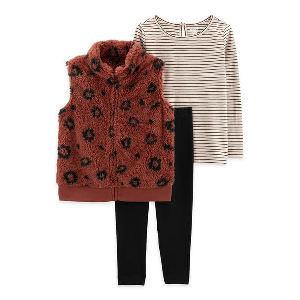 Carter's Child of Mine Baby and Toddler Girl Vest Outfit Set, 3Piece