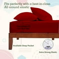 thumbnail image 4 of KOMFIT 800TC Egyptian Cotton Sheet Set Soft and Breathable - 4 Piece Bed Sheet Red Solid Twin - XL Size - 10" Deep Pocket, 4 of 5