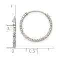 thumbnail image 2 of 925 Sterling Silver Sparkle-Cut Hoop Earrings 18.05x18.8mm Wide 1.5mm Thick Hoop Earring for Women, 2 of 2