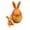 C 15.2cmred gold, variant on 3D printed Easter gift surprise egg with movable joints, rabbit decorative figurine, handmade