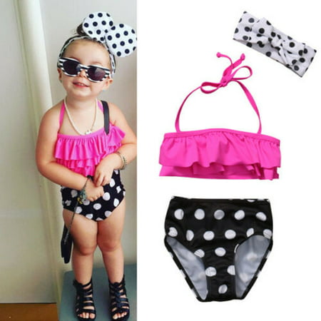 The Noble Collection Cute Toddler Kids Baby Girls Polka Dot Swimsuit Swimwear Bathing Suit Tankini Bikini