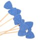 thumbnail image 3 of 20 Piezas De Papel Brillo Bowknot Cake Topper De Cumpleaños Decoración De Azul, 3 of 7