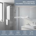 thumbnail image 3 of Estante de secado de ropa montado en la pared plegable retráctil para interiores y exteriores lavandería balcón recámara baño blanco, 3 of 7