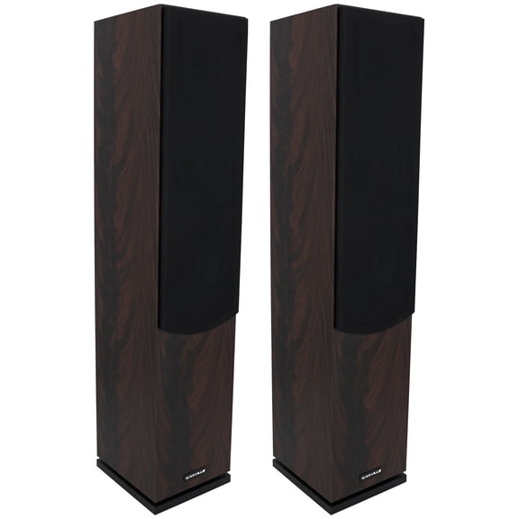 Rockville Lux 658 Dark Wood Dual 6.5" Home Theater Stereo Tower Speakers, 640W Peak/160W RMS, 8-Ohm, MDF Cabinet, Pair