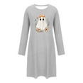 thumbnail image 5 of Censtreet Halloween Sleep Shirts for Women Long Sleeve Night Shirts for Sleeping Pullover Nightgown Soft Nightdress, 5 of 6
