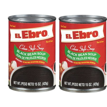 El Ebro Cuban Style Black Beans Soup. 15 oz each Pack of (Best Cuban Black Bean Soup)