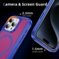 thumbnail image 6 of iPhone 16 Pro Max Phone Case, Phone case iPhone 16 Pro Max Magnetic Case [Compatible with MagSafe] Tough Rugged Matte Slim Shockproof Anti-Fingerprint Anti-Scratch Cover, Blue+Rose, 6 of 8