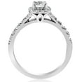 thumbnail image 2 of Pompeii 1ct Cushion Halo Round Cut Diamond Engagement Ring 14K White Gold (H/I,I1-I2), 2 of 4