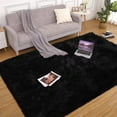 thumbnail image 3 of Hasoo 8' x 10' Area Rugs Shag Indoor Plush and Thick Faux Fur Shag Rug Non-Slip Carpet, Black, 3 of 7