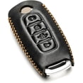 thumbnail image 3 of Vitodeco Genuine Leather Smart Key Fob Case Compatible with Nissan Sentra, Versa, Rogue, Pathfinder, Murano, Kicks, Ariya, Armada (Remote Start Button, Black), 3 of 5
