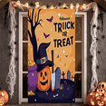 thumbnail image 4 of Halloween Pumpkin Banner Witch Hat Cemetery Decoration Trick or Treat Poster for Halloween Party Indoor Outdoor, 4 of 7