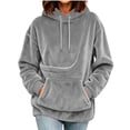 thumbnail image 3 of Pet Pouch Hoodie for Women Fuzzy Fleece Kitten Cat Puppy Holder Pet Carrier Pullover Sweatshirts Warm Kangaroo Pouch Hoodie Hooded Animal Holder Pullover, 3 of 8