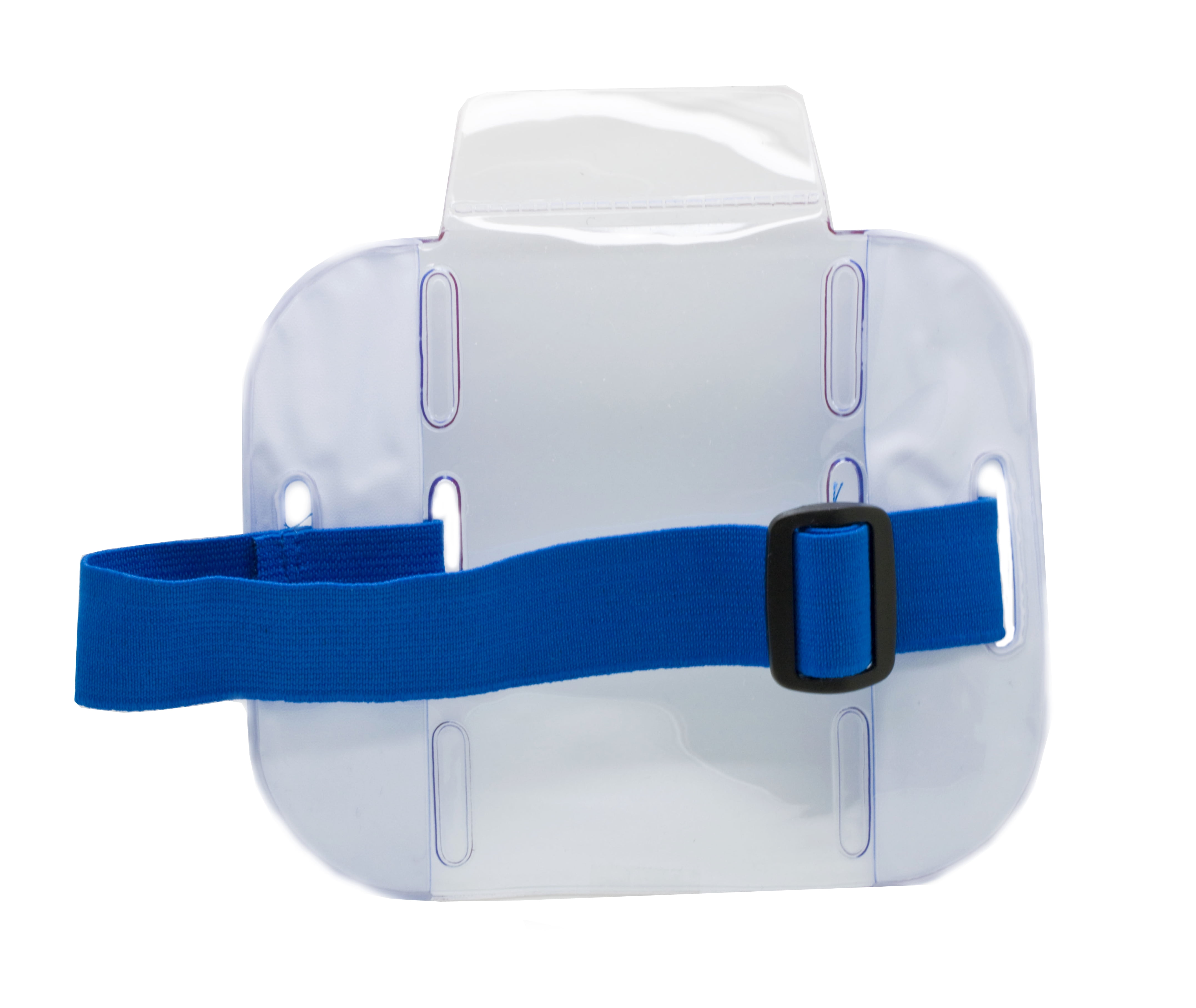 Reflective Blue Armband Badge Holder with Adjustable Strap - Pack of 50 pcs