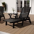 thumbnail image 3 of Merrick Lane 3-Piece Adirondack Chairs/Table Set for Indoor/Outdoor Use with 2 Adjustable Lounge Chairs with Cup Holders and Folding Side Table in Black, 3 of 14