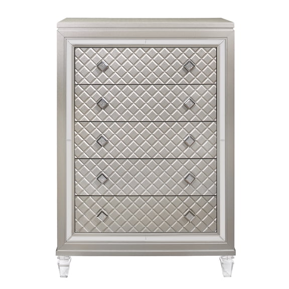 Global Furniture Paris-Champagne-Ch W/ Al, Chest With Acrlyic Legs Champagne