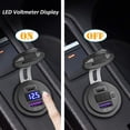 thumbnail image 1 of Prize de Chargeur de Voiture USB C 48W, Prize de Voiture 12V/24V PDQC 3.0 con voltímetro LED e Interrupteur Marche/arrêt Chargeur de Voiture Rapide pour Voiture, Bateau, Camion, Golf, Moto，, 1 of 2