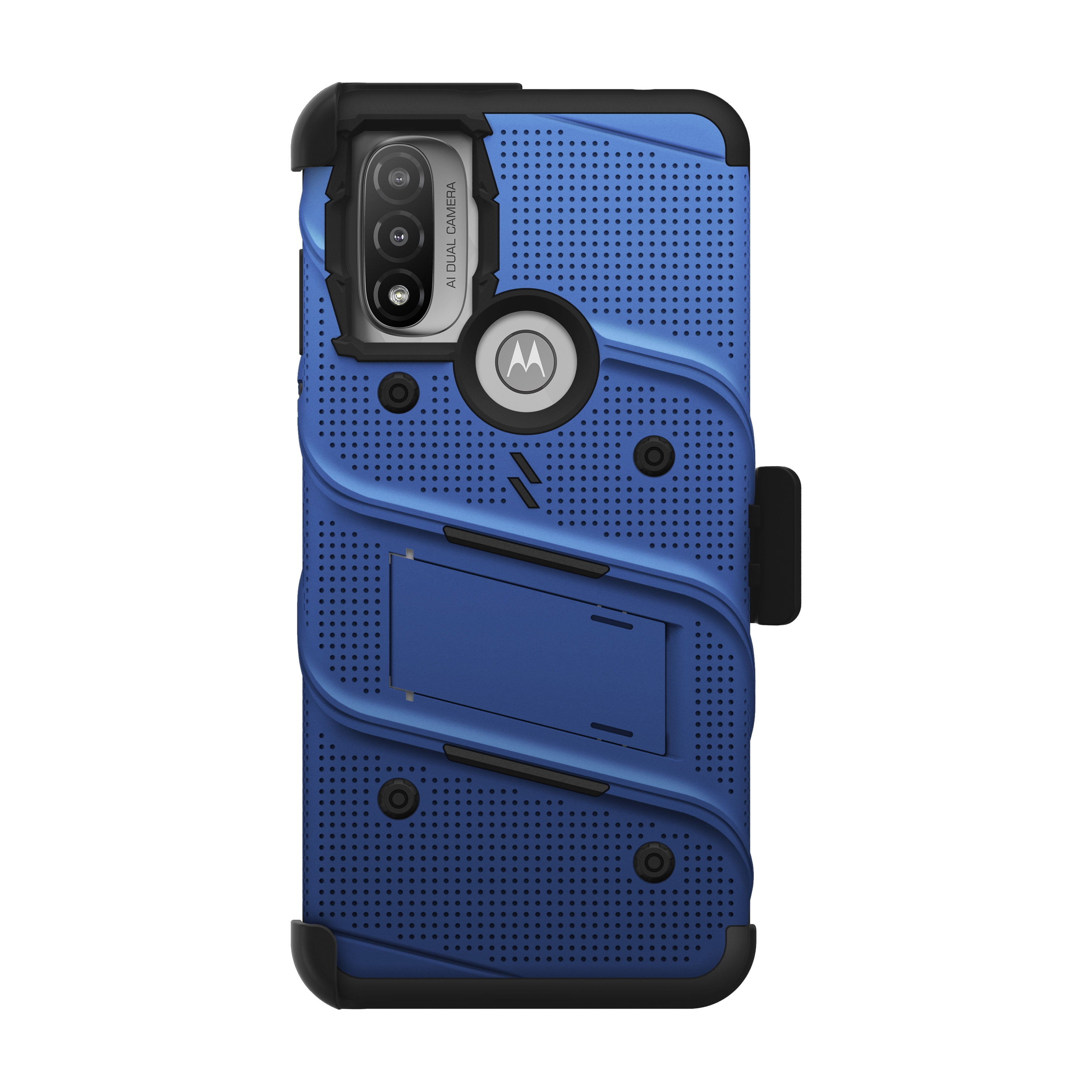 ZIZO BOLT Bundle for Moto G Power 2022 Case with Screen Protector Kickstand Holster Lanyard - Blue